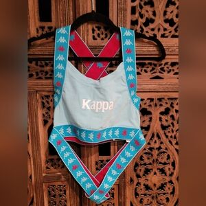 Kappa Peacock 222 and Red Bandana Ivohibe Sports Bra, Size Medium